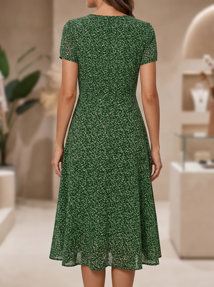 Teodora | V-Neck Short-Sleeve Midi Dress