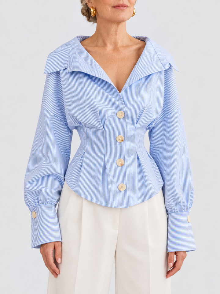 Sophie | Striped Collared Blouse
