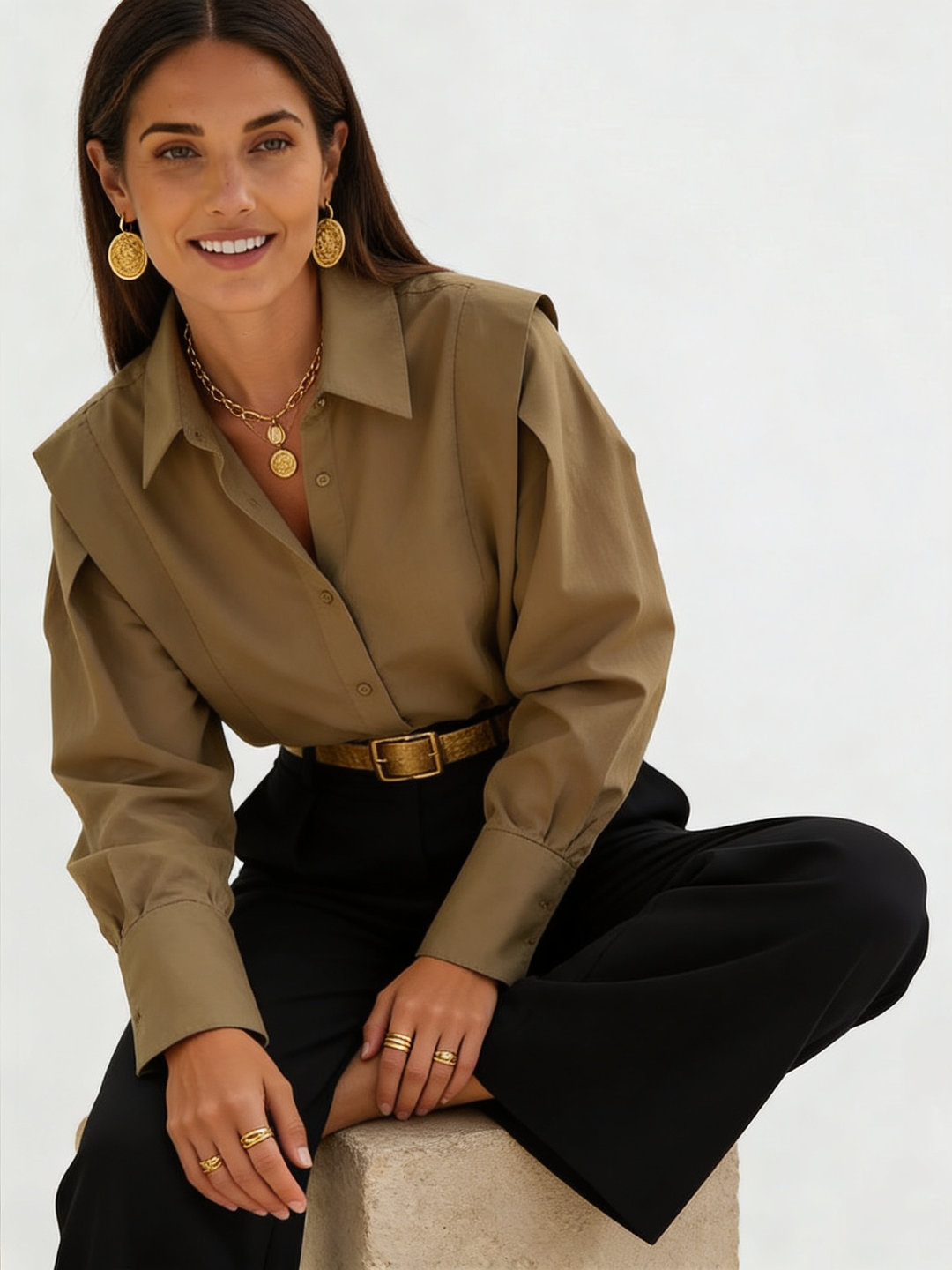 Oversized Button Down Cotton Shirt