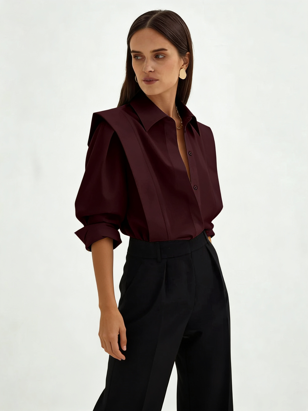 Oversized Button Down Cotton Shirt