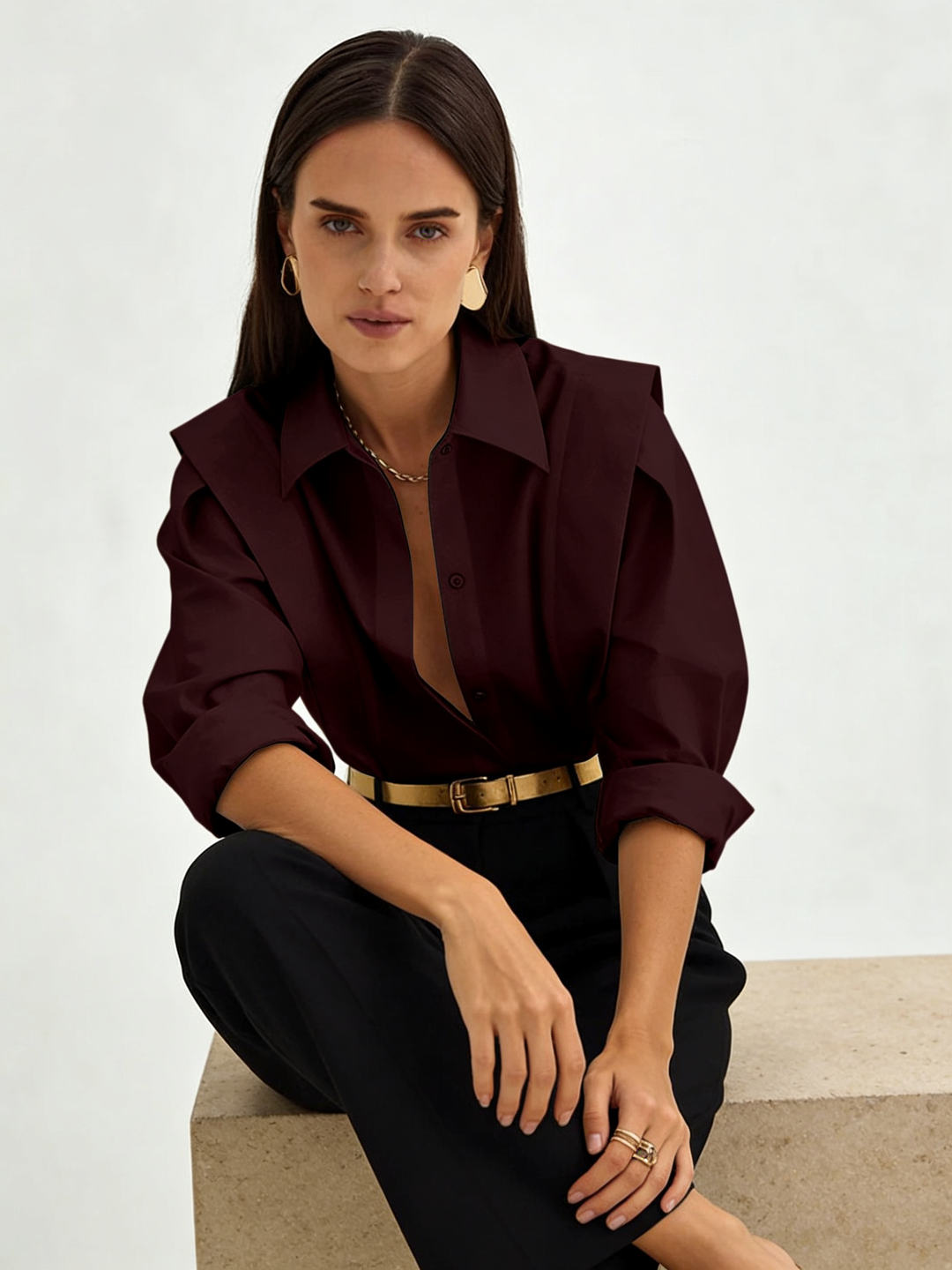 Oversized Button Down Cotton Shirt