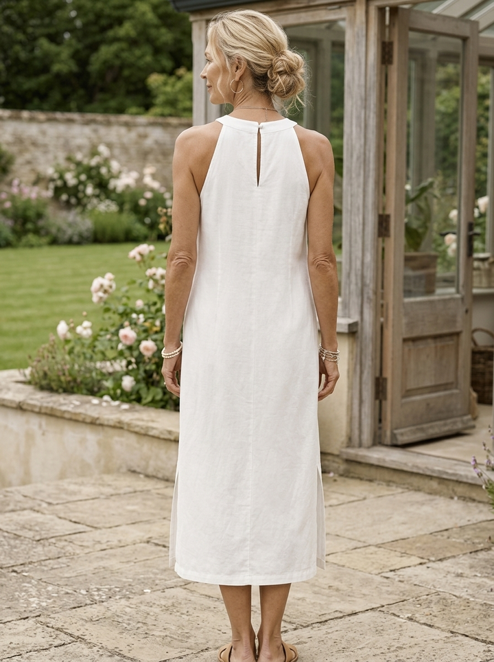 Octaviana | Women's Embroidered Sleeveless Midi Dress