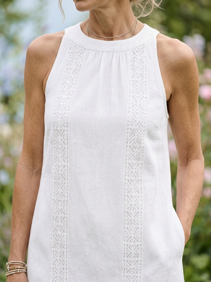 Octaviana | Women's Embroidered Sleeveless Midi Dress
