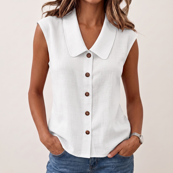 Elowen™ Breathable Button-Front Summer Blouse
