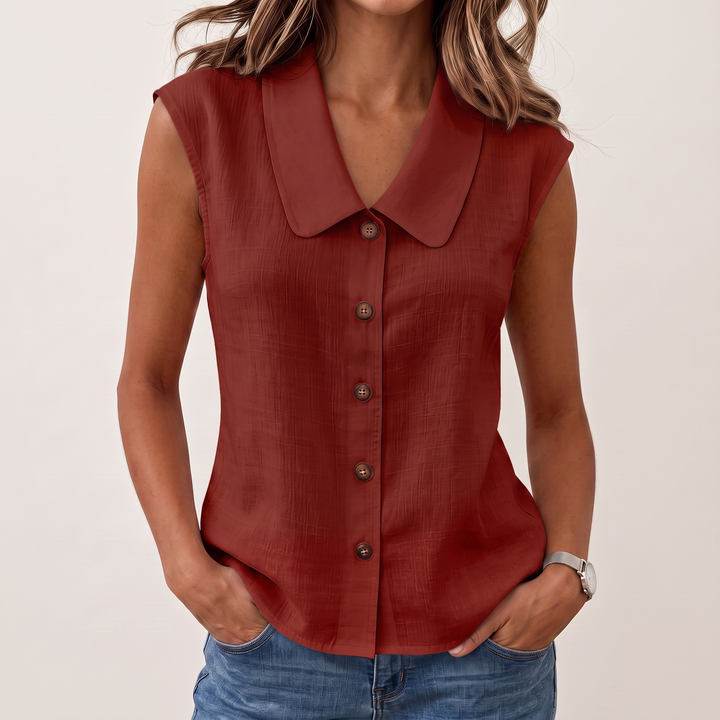 Elowen™ Breathable Button-Front Summer Blouse