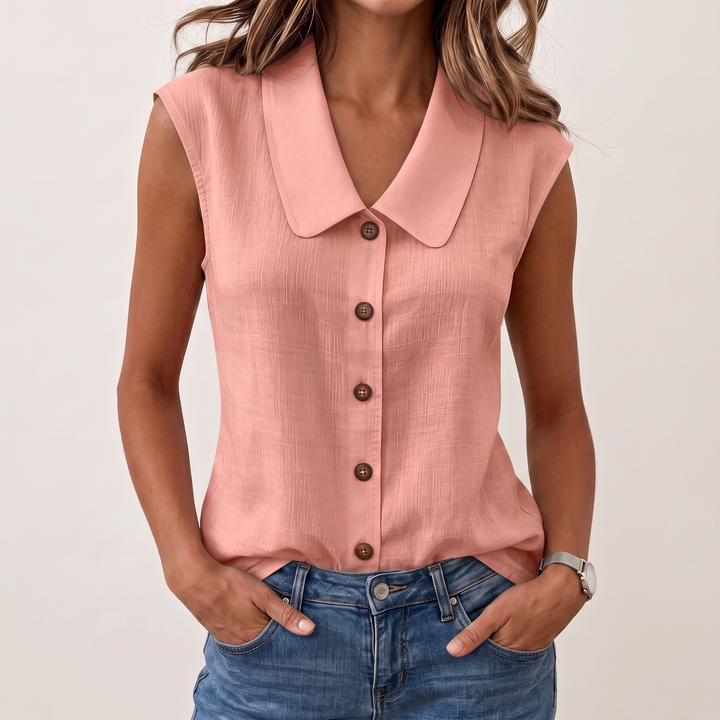 Elowen™ Breathable Button-Front Summer Blouse
