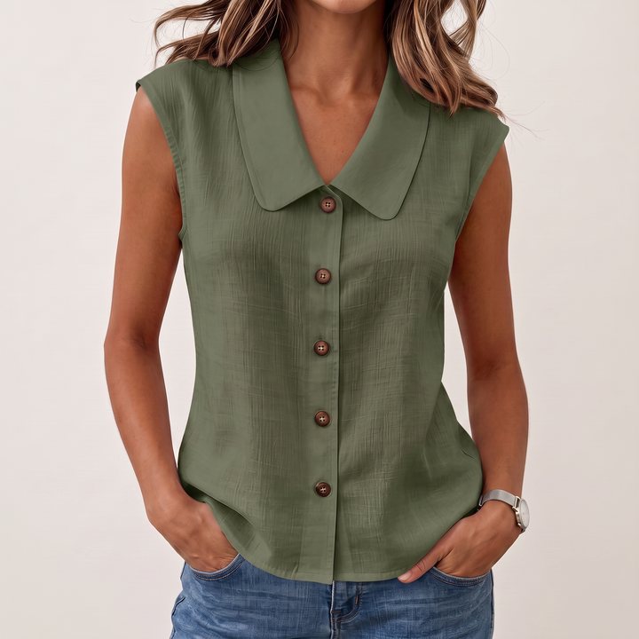 Elowen™ Breathable Button-Front Summer Blouse
