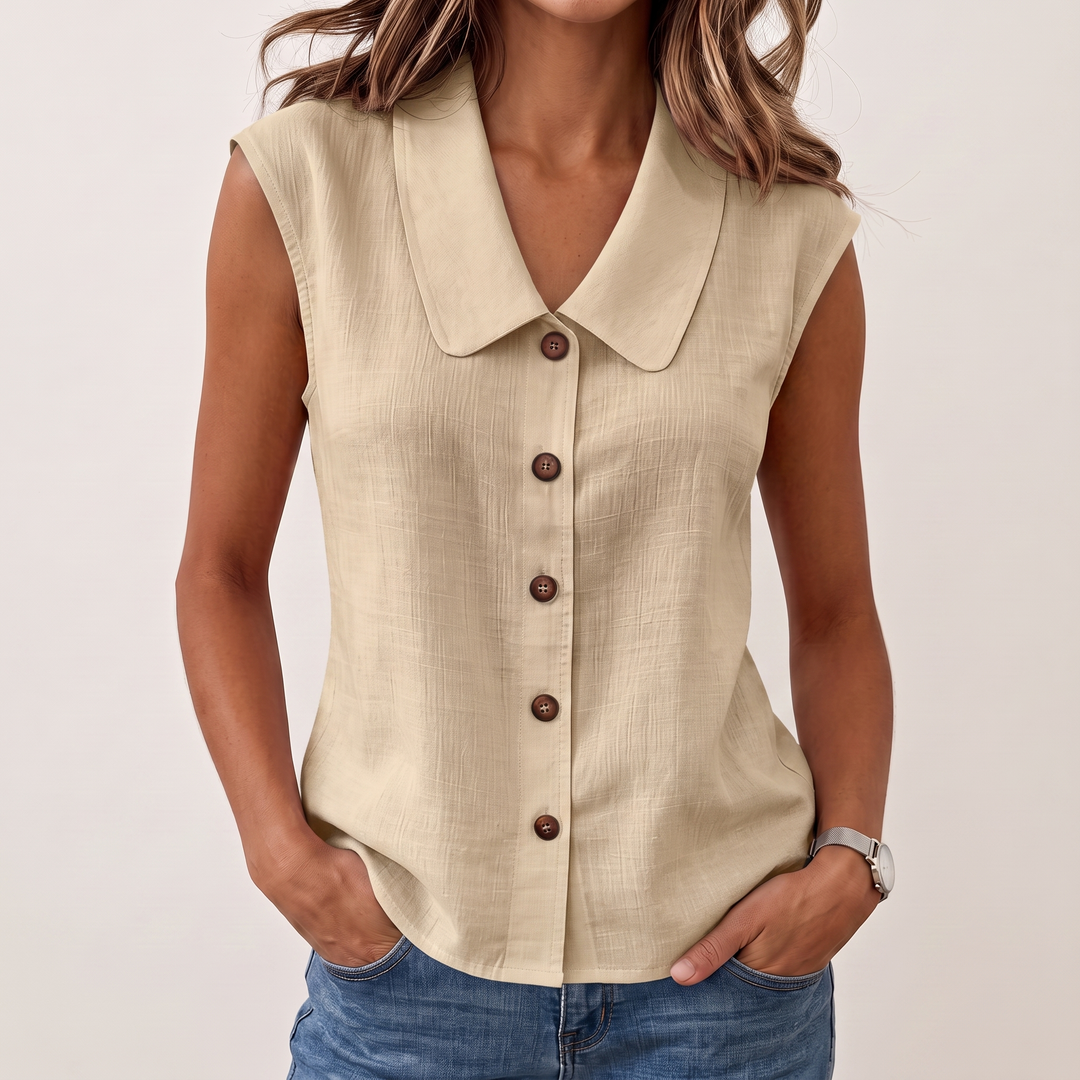 Elowen™ Breathable Button-Front Summer Blouse