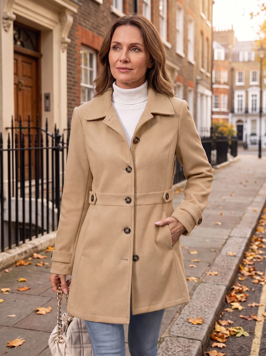 Women’s Tailored Belted Trench Coat for Autumn