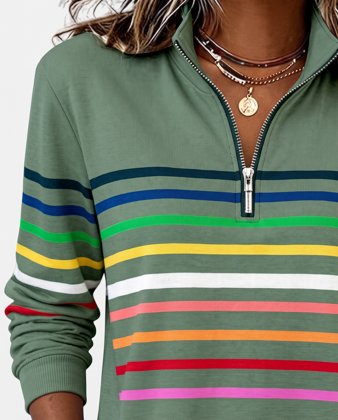 Elisa | Striped Quarter-Zip