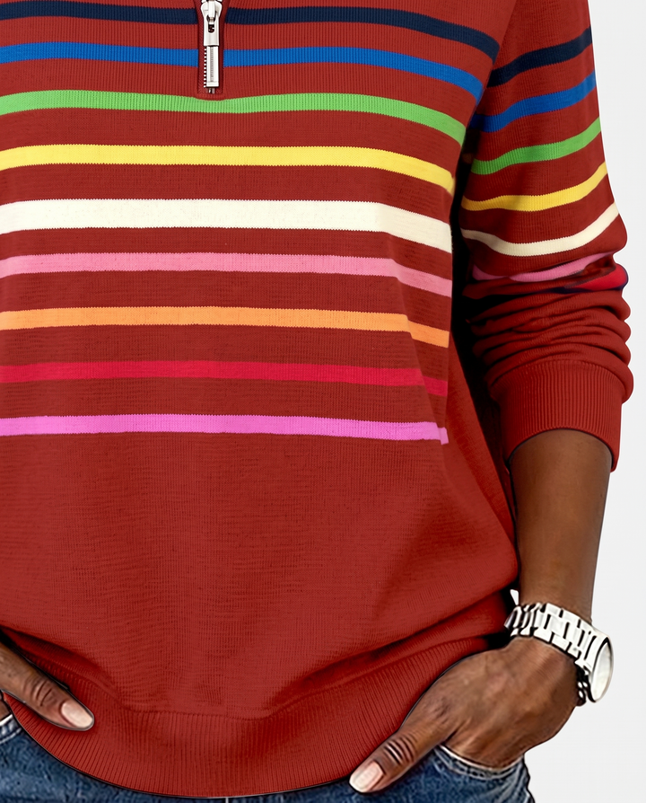 Elisa | Striped Quarter-Zip