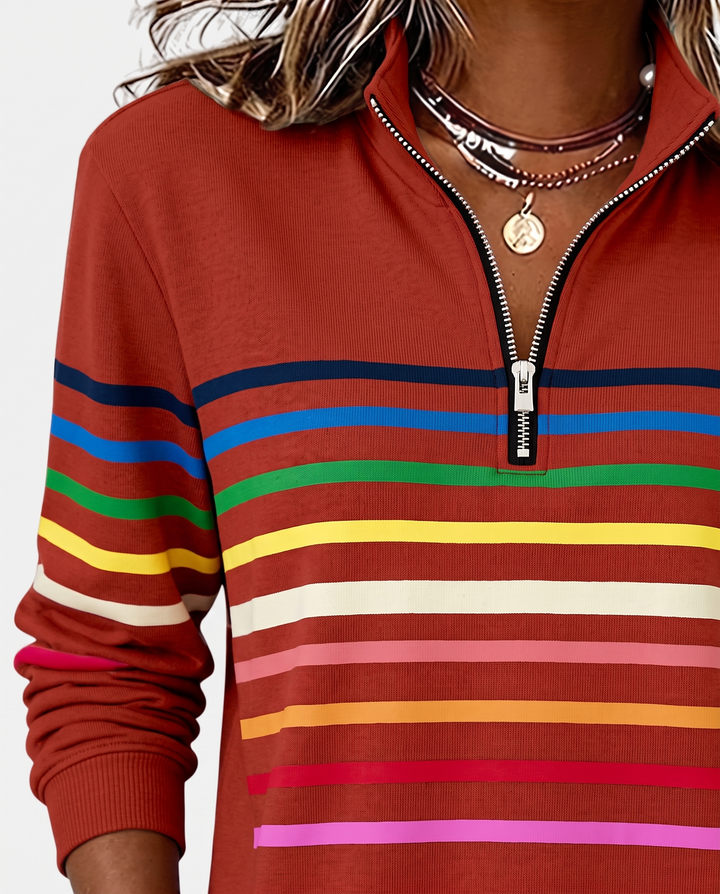 Elisa | Striped Quarter-Zip