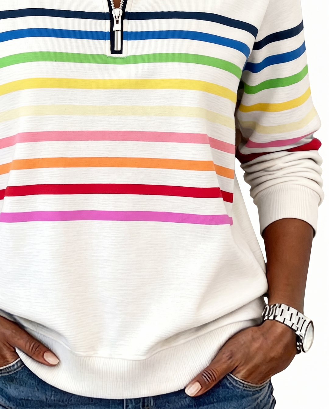 Elisa | Striped Quarter-Zip