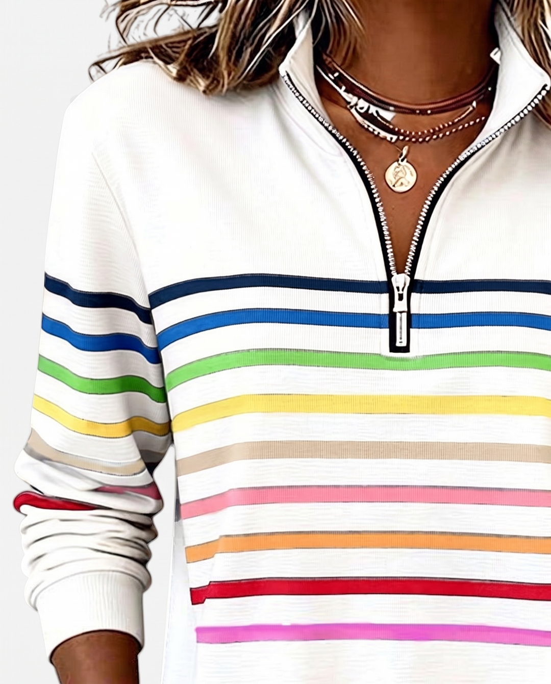 Elisa | Striped Quarter-Zip