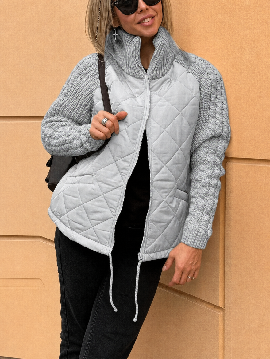 BLAIR | COZY QUILTED KNIT-SLEEVE JACKET