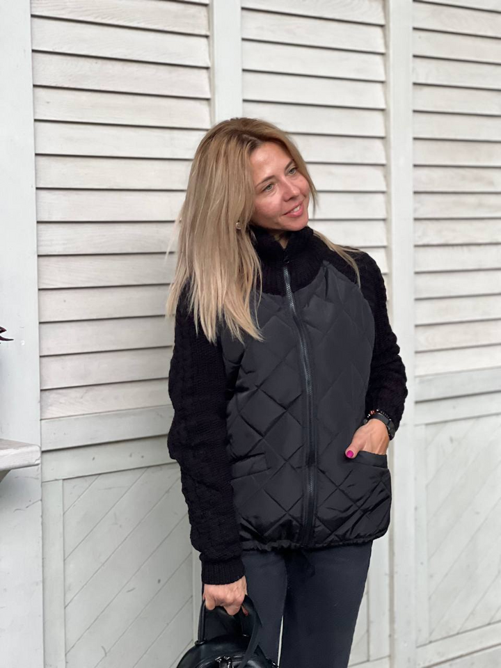 BLAIR | COZY QUILTED KNIT-SLEEVE JACKET