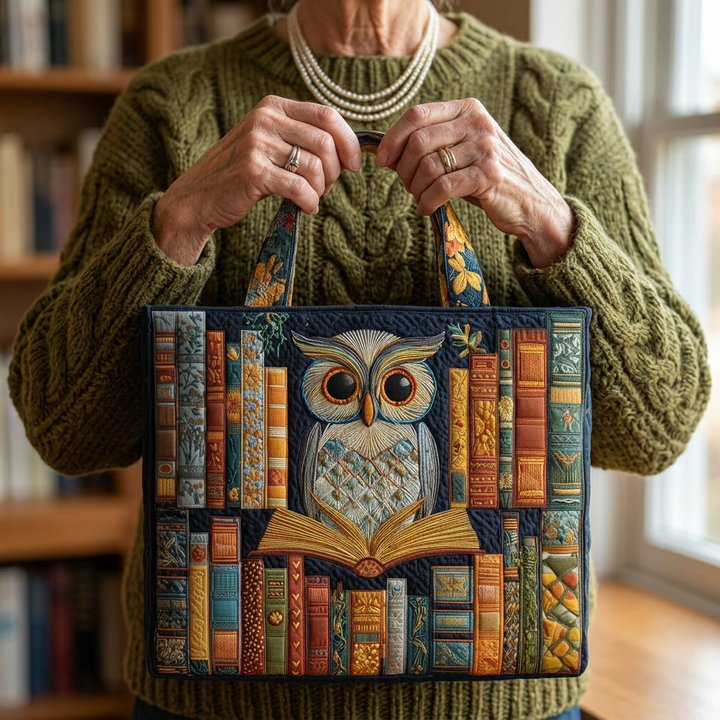 Padded Tote Bag with Owl Design