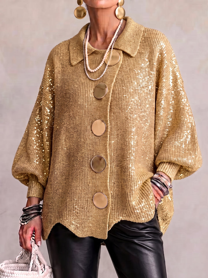 Karina | Oversized Collared Button Cardigan