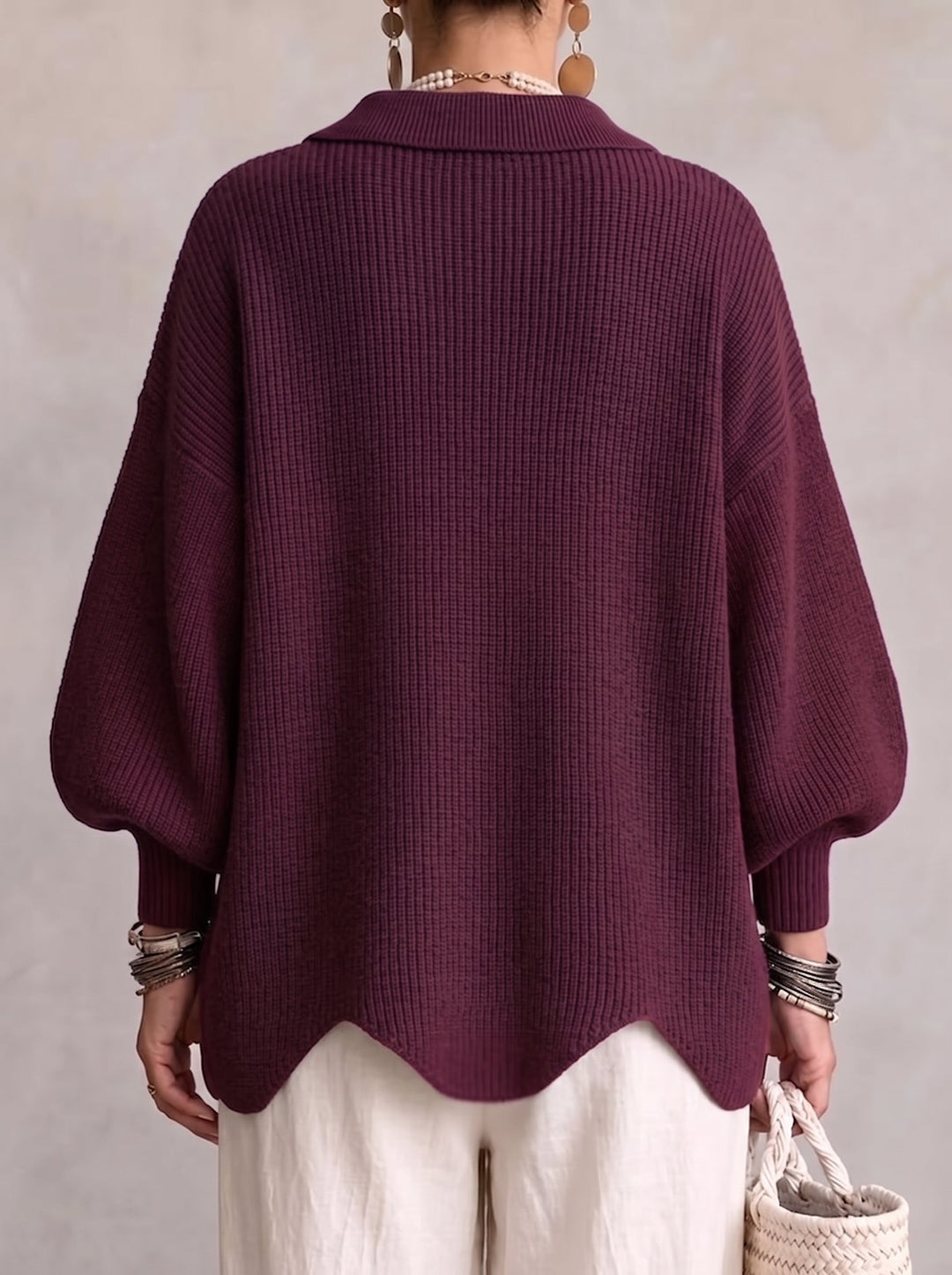 Karina | Oversized Collared Button Cardigan