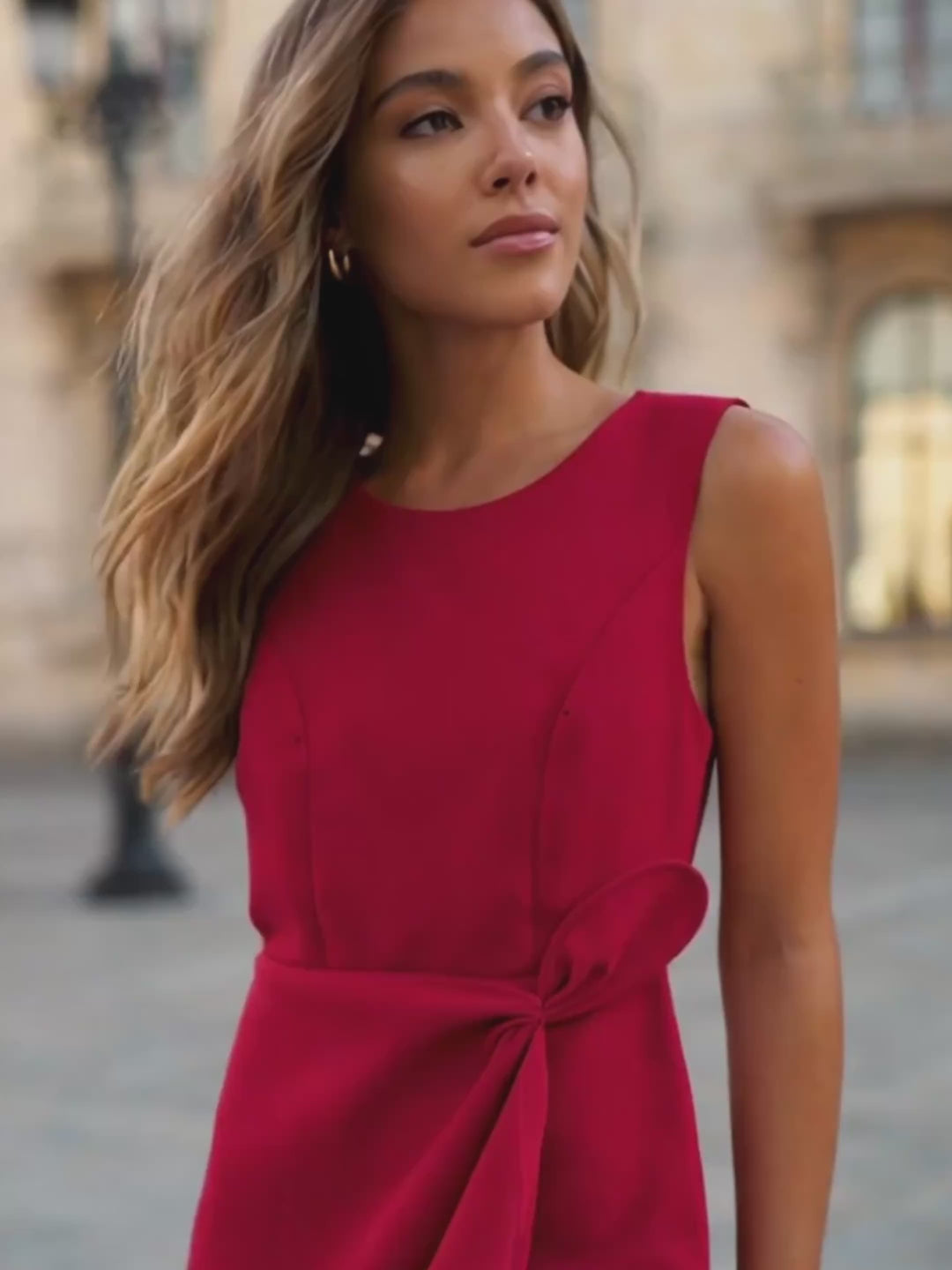 Sofia | Asymmetric Boat Neck Midi Elegant Dress