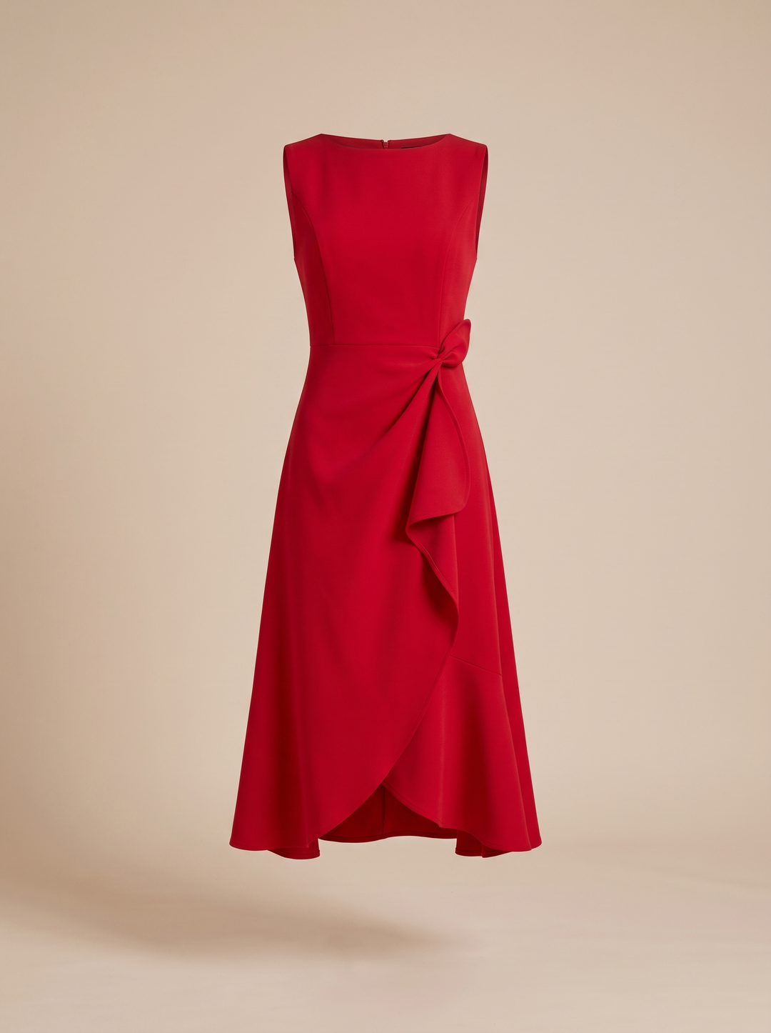 Sofia | Asymmetric Boat Neck Midi Elegant Dress