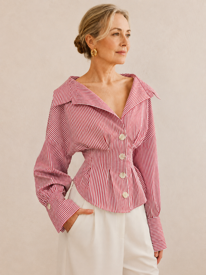Sophie | Striped Collared Blouse