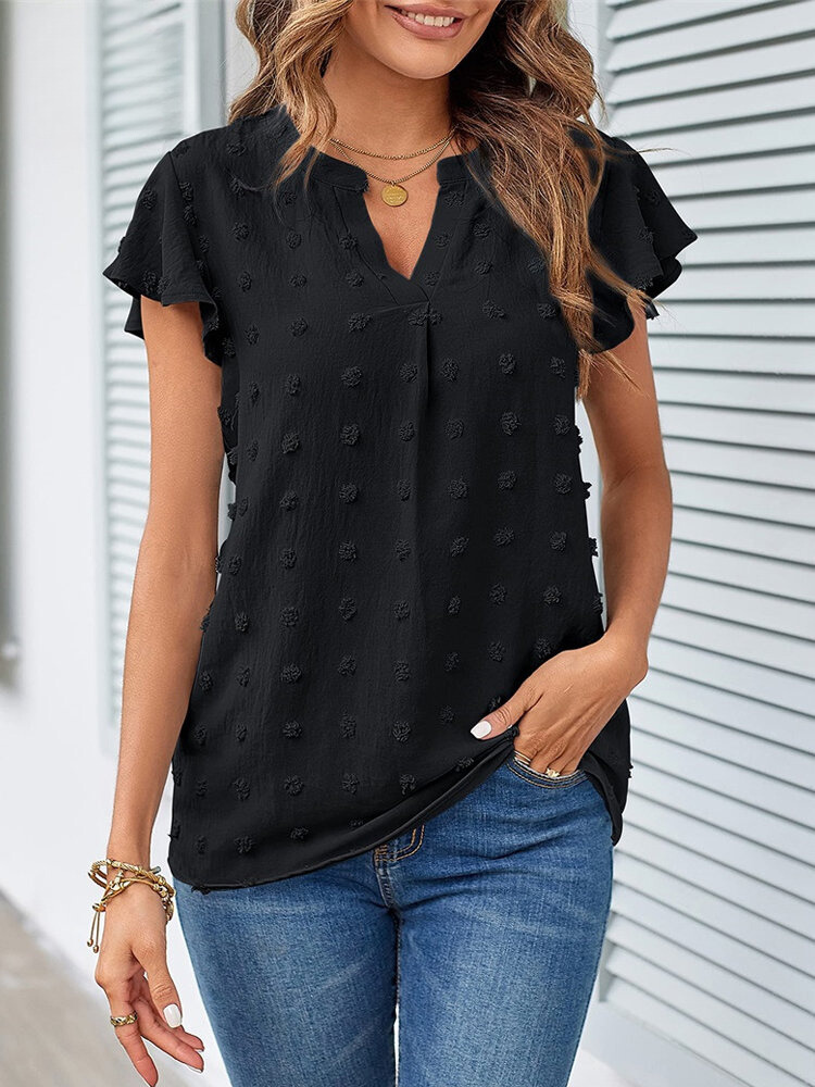 Chic Patchwork Blouse with Ruffles