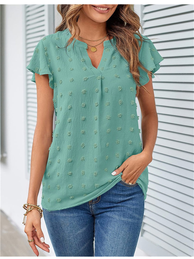 Chic Patchwork Blouse with Ruffles