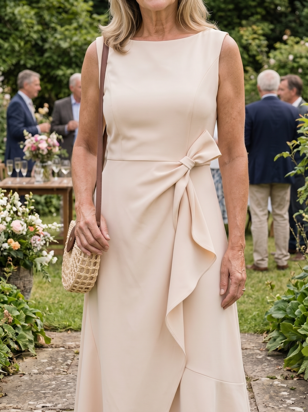 Sofia | Asymmetric Boat Neck Midi Elegant Dress