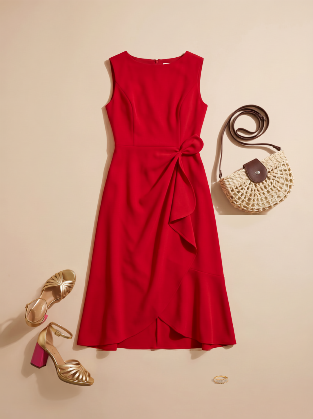 Sofia | Asymmetric Boat Neck Midi Elegant Dress