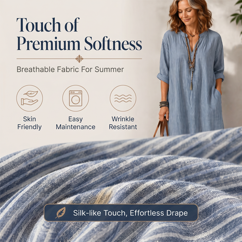 Elsa | Relaxed Striped V-Neck Maxi Dress