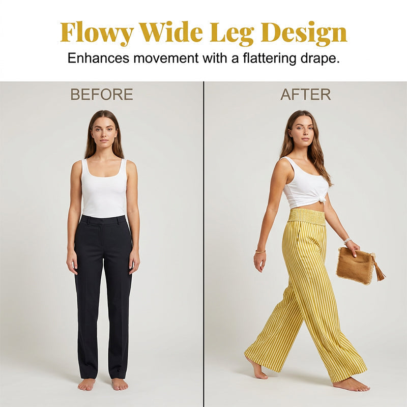 Lara | Striped Wide-Leg Trousers