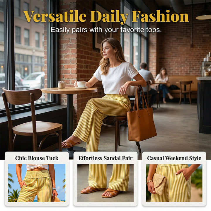 Lara | Striped Wide-Leg Trousers