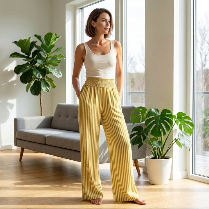 Lara | Striped Wide-Leg Trousers