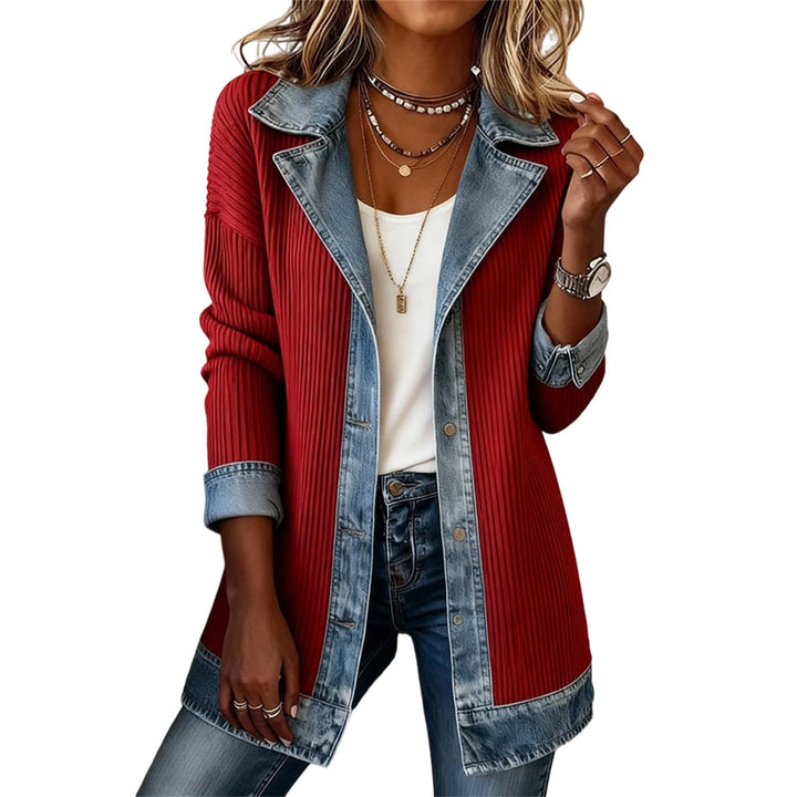 Elise | Casual-Chic Knit & Denim Coat