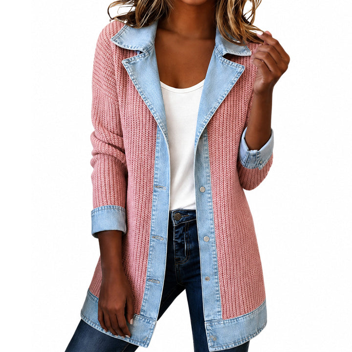 Elise | Casual-Chic Knit & Denim Coat
