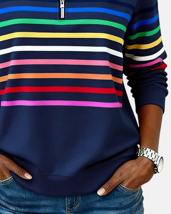 Elisa | Striped Quarter-Zip