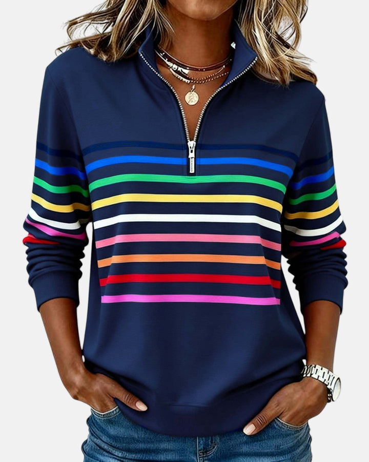 Elisa | Striped Quarter-Zip