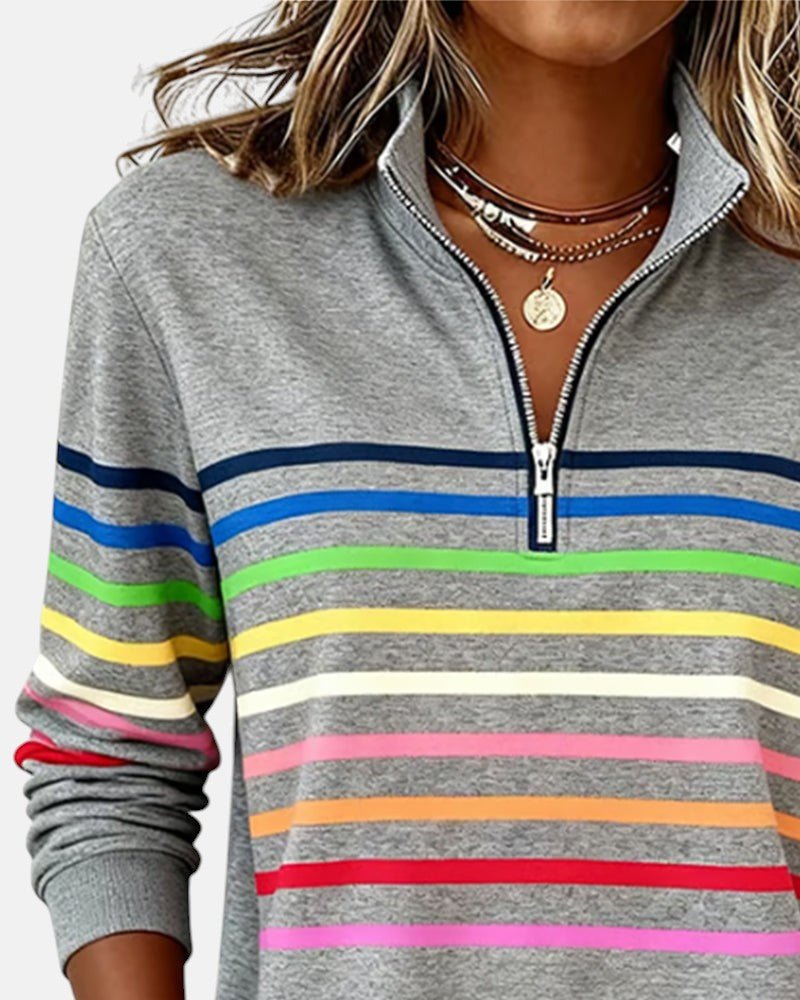 Elisa | Striped Quarter-Zip