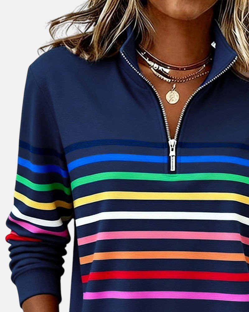 Elisa | Striped Quarter-Zip