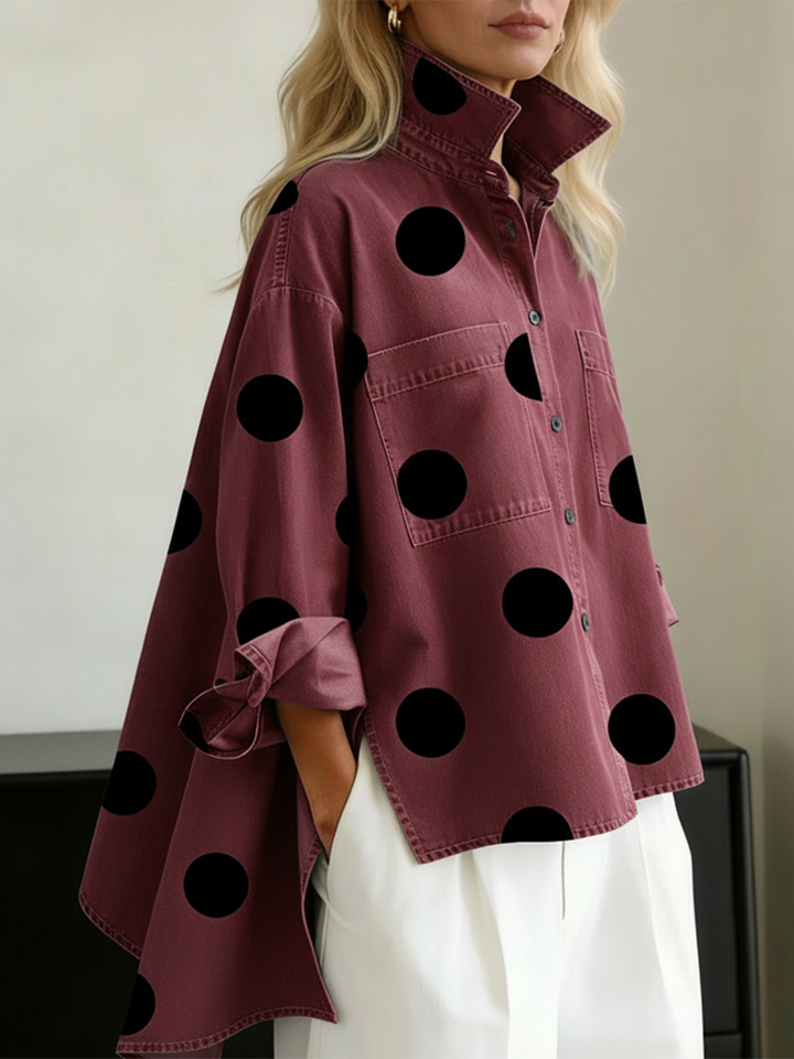 Zara | Women's Polka Dot Long Sleeve Shirt